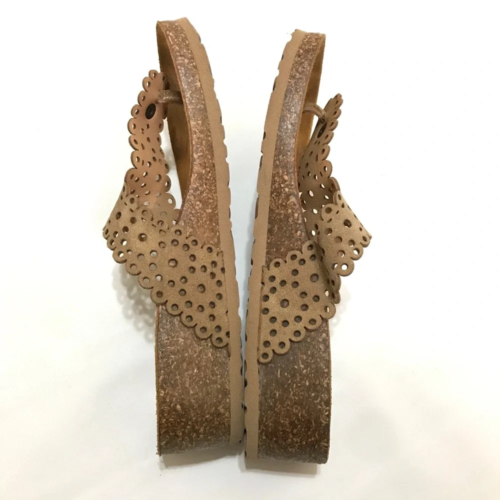 Mia Paoli Thong Sandals Leather Velour